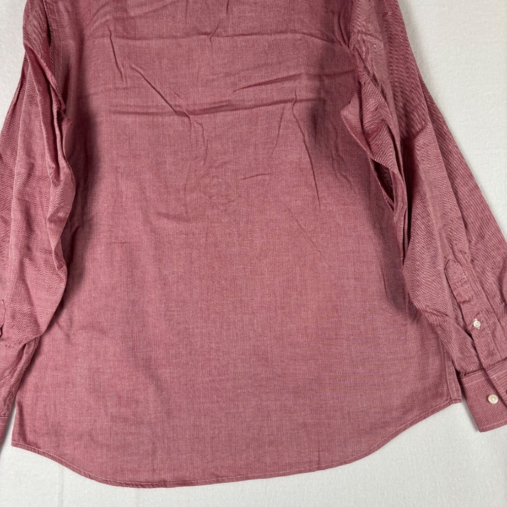 Banana Republic‎ Relaxed Fit Men's Size L Red Button Down Shirt Long Sleeve - Picture 8 of 12